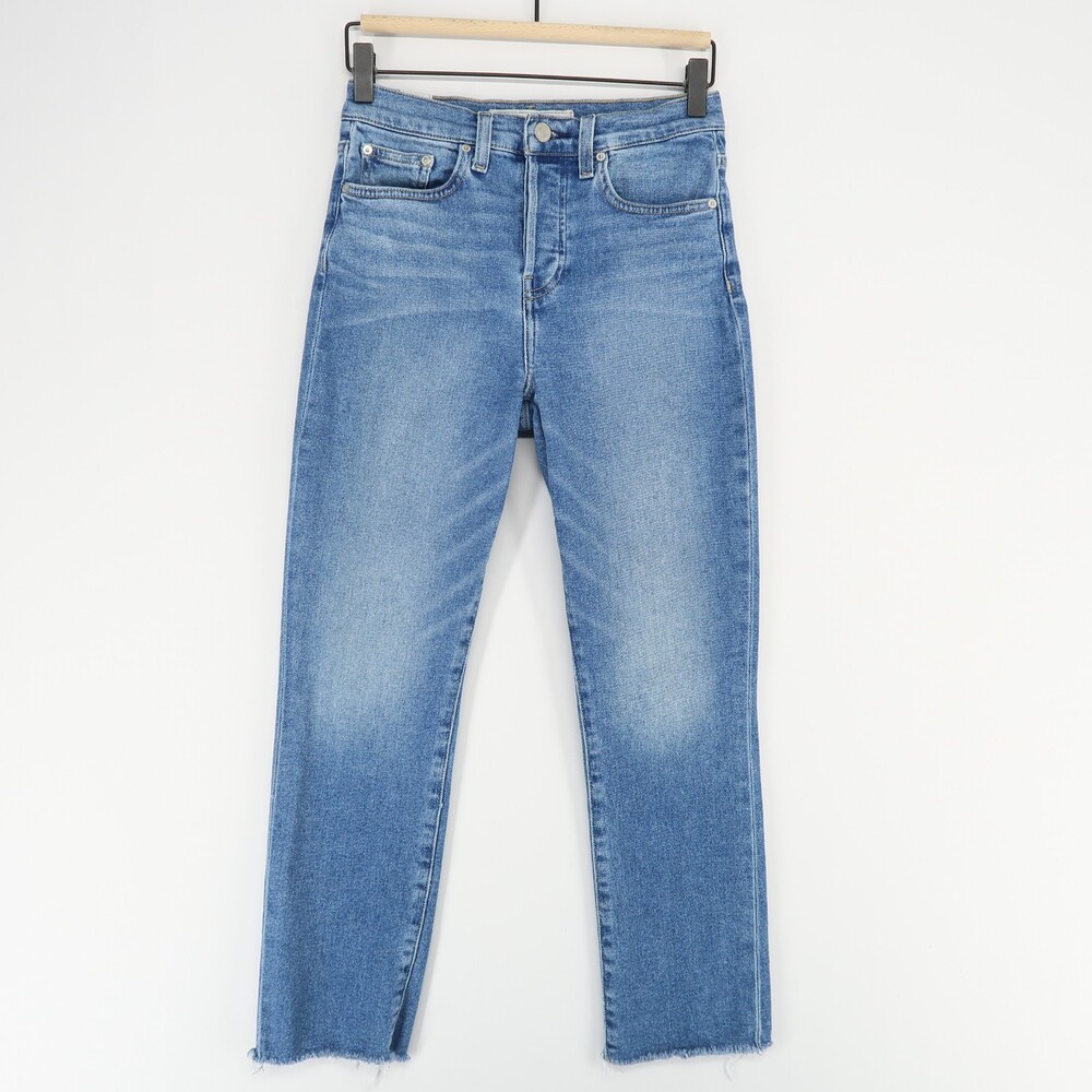 Frank and Eileen Cork Jeans Womens 26 Blue High Rise Raw Hem Button Fly Stretch